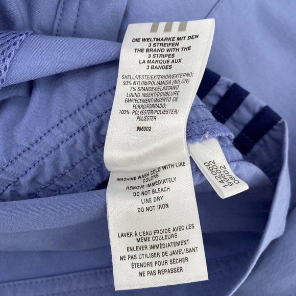 VTG Adidas Women's Jacket Sz L Periwinkle Blue 3 Stripe Full Zip Vented Y2K - Picture 5 of 11